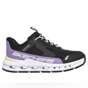 GUC sz 5 Skechers Hands Free Women's Black and Lavender Slip-Ins